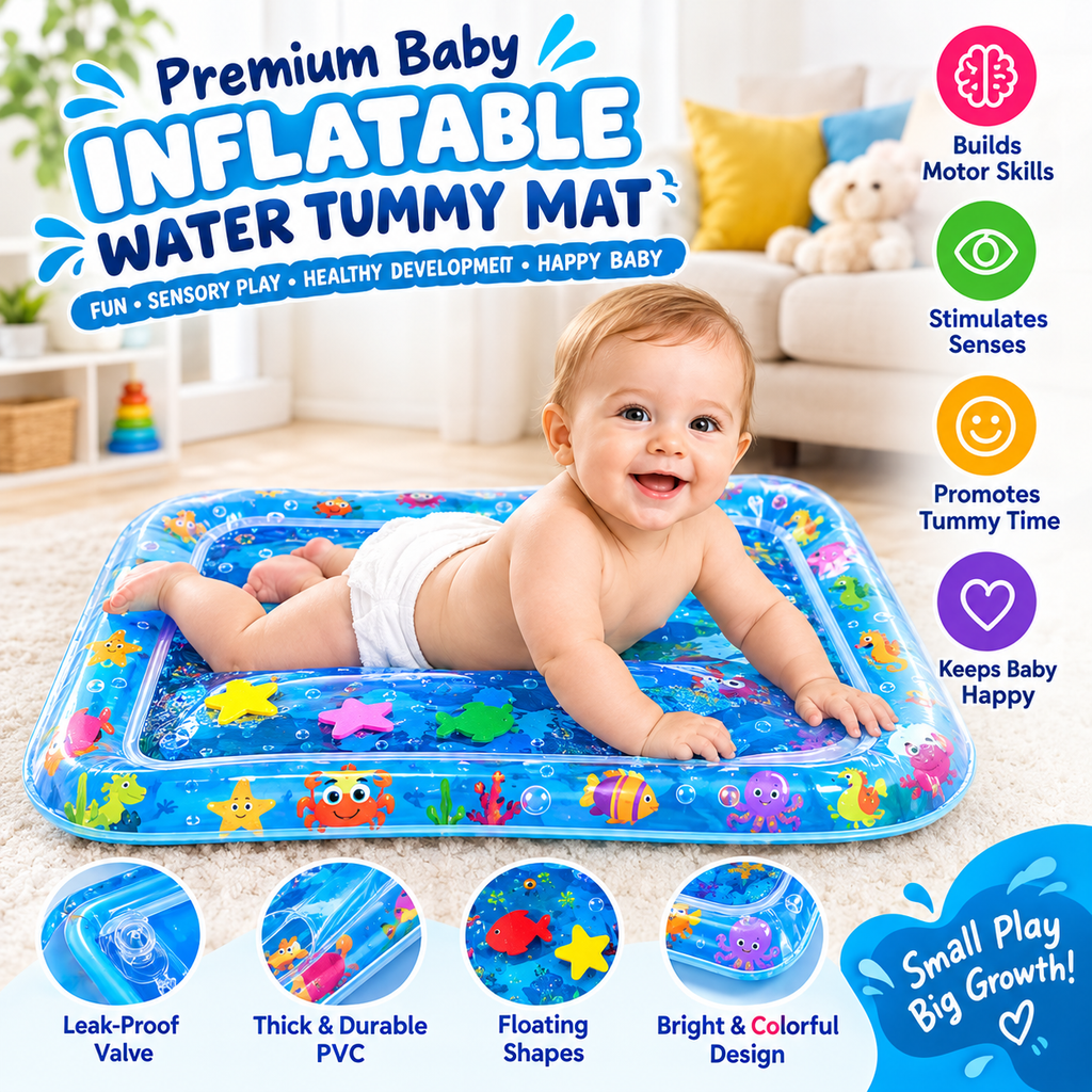 Premium Baby Inflatable Water Tummy Time Mat – Sensory Play & Motor Skills Toy